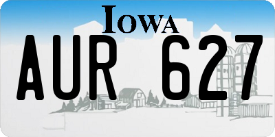 IA license plate AUR627