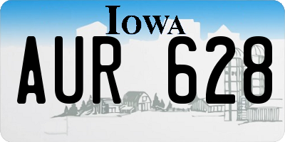 IA license plate AUR628