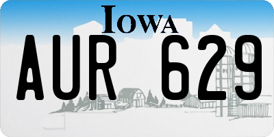 IA license plate AUR629