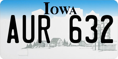 IA license plate AUR632