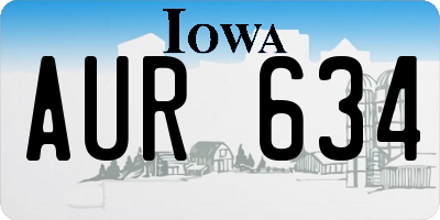 IA license plate AUR634
