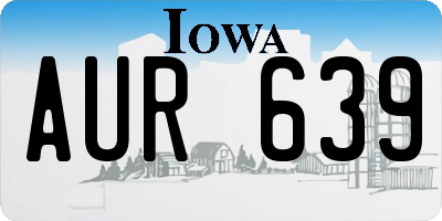 IA license plate AUR639