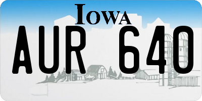 IA license plate AUR640