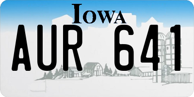 IA license plate AUR641