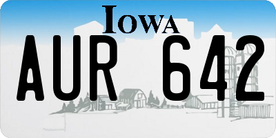 IA license plate AUR642