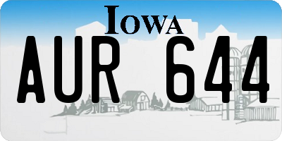 IA license plate AUR644