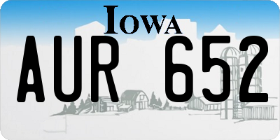 IA license plate AUR652