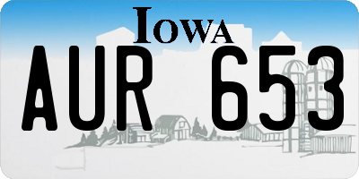 IA license plate AUR653