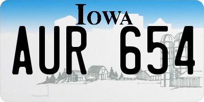 IA license plate AUR654