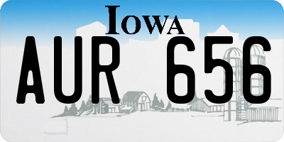 IA license plate AUR656