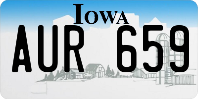 IA license plate AUR659