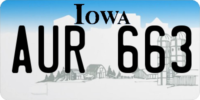 IA license plate AUR663