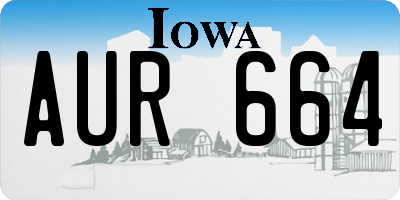 IA license plate AUR664