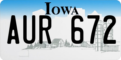 IA license plate AUR672