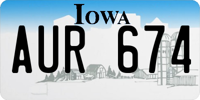 IA license plate AUR674