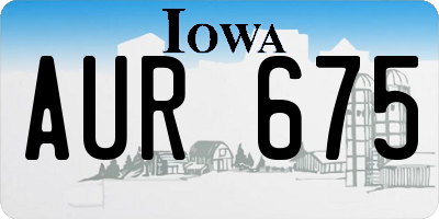 IA license plate AUR675
