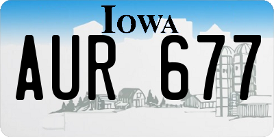 IA license plate AUR677