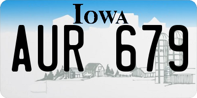 IA license plate AUR679