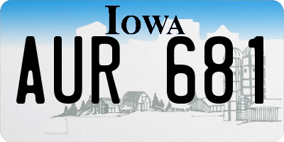 IA license plate AUR681