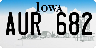 IA license plate AUR682