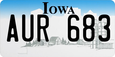IA license plate AUR683