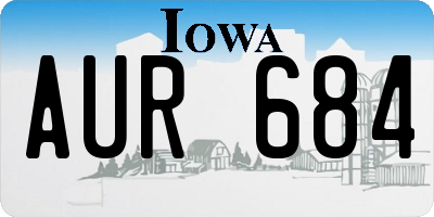 IA license plate AUR684