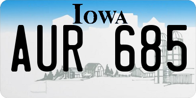 IA license plate AUR685