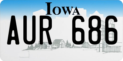 IA license plate AUR686