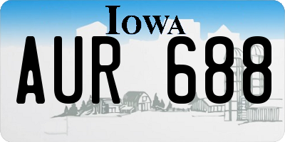 IA license plate AUR688
