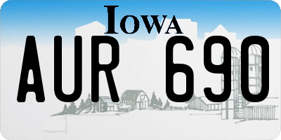 IA license plate AUR690