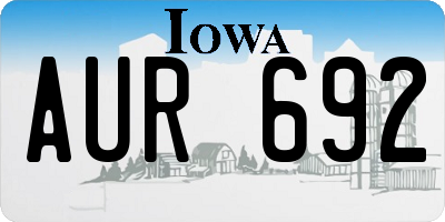IA license plate AUR692