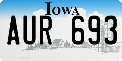 IA license plate AUR693