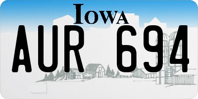 IA license plate AUR694