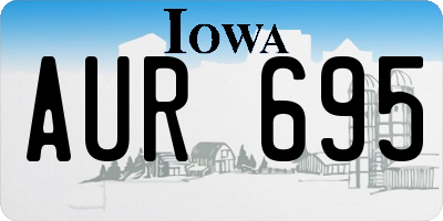 IA license plate AUR695