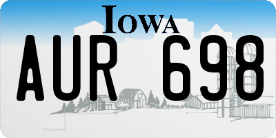 IA license plate AUR698
