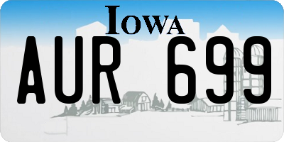 IA license plate AUR699