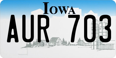 IA license plate AUR703