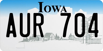 IA license plate AUR704