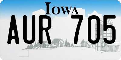 IA license plate AUR705