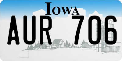IA license plate AUR706