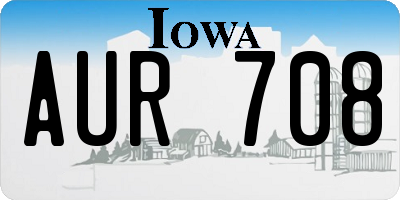 IA license plate AUR708