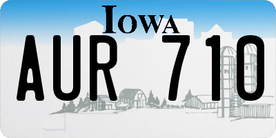 IA license plate AUR710