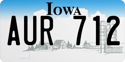 IA license plate AUR712