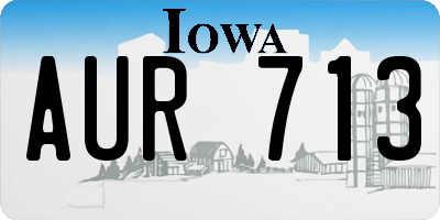 IA license plate AUR713