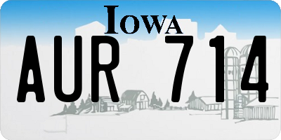 IA license plate AUR714