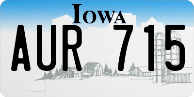 IA license plate AUR715