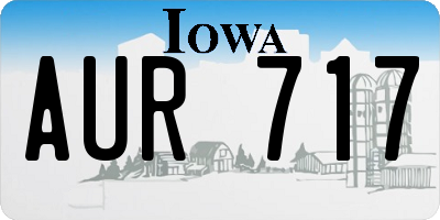 IA license plate AUR717