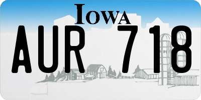IA license plate AUR718