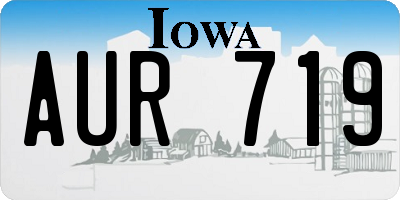 IA license plate AUR719