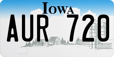 IA license plate AUR720